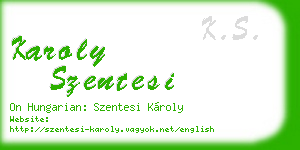 karoly szentesi business card